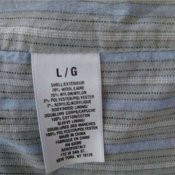 Aeropostale  wool coat Large Gray - Picture 9 of 9